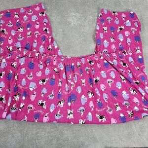 Dreams Co Womens Pajama Pants 5X Plus Frenchie Coffee Cocoa Purple NOV97E